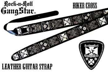 Biker Cross Guitar Strap rock and roll heavy metal guitar accessories