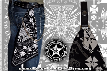 Custom Belt Loop Snap Biker Cross Bandana Rock n Roll Heavy Metal clothing accessories Rock n Roll GangStar