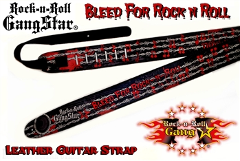 Bleed For Rock n Roll Guitar Strap rock n roll heavy metal guitar accessories