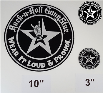 10" Wear It Loud & Proud embroidered iron on back patch silver logo Rock n Roll Heavy Metal accessories Rock n Roll GangStar