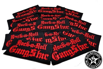 Rock n Roll GangStar embroidered iron on patches red letters Rock n Roll Heavy Metal accessories