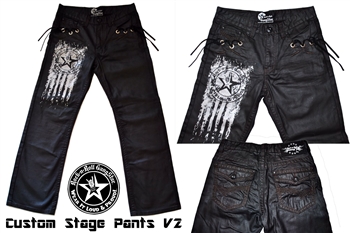 Custom Stage Pants with grommet & suede lacing work FREE Shipping Rock and Roll Heavy Metal clothing & accessories